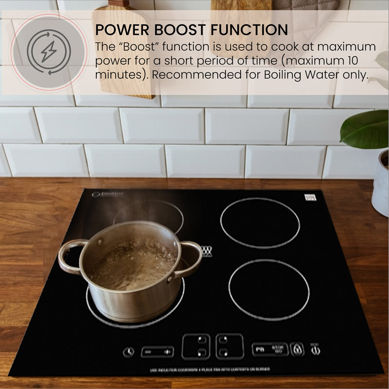 24" Built-In 4 Burner Induction Cooktop 9 Level POWER BOOST 220V