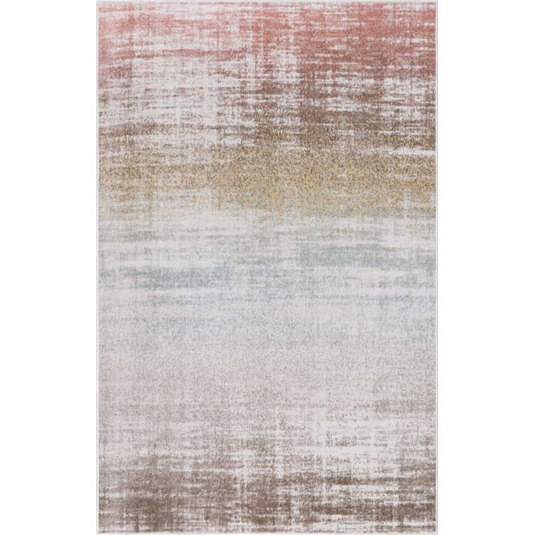 Machine Washable Nash Ivory/Brown Rug