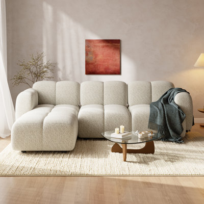 Canapé modulaire en L avec repose-pieds mobile Arden