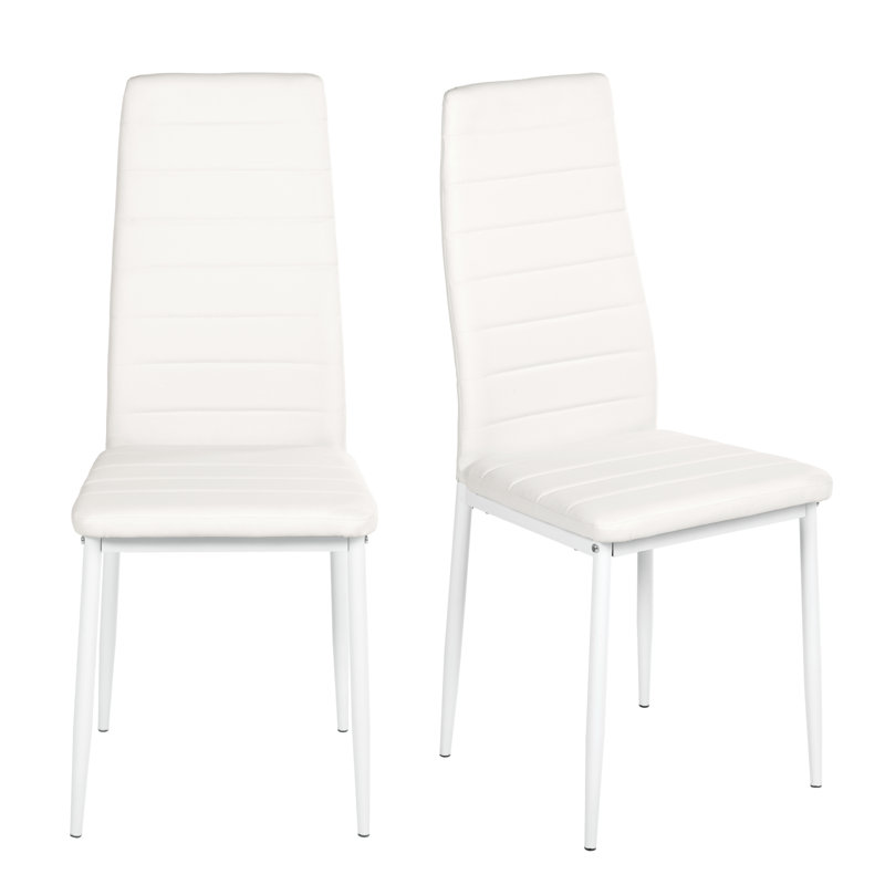 Nunding 47.5cm H Upholstered Metal Upholstered Back Side Chair, White