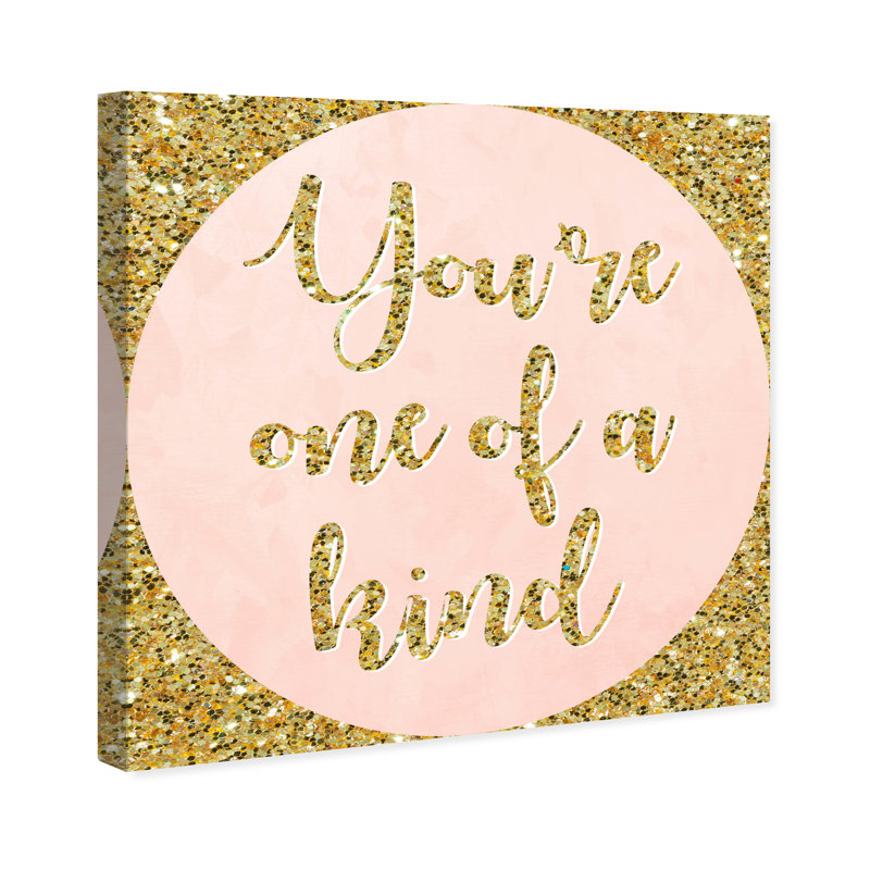One of a Kind of Beautiful - Art textuel sur toile, H 30 po x l 30 po, Toile tendue