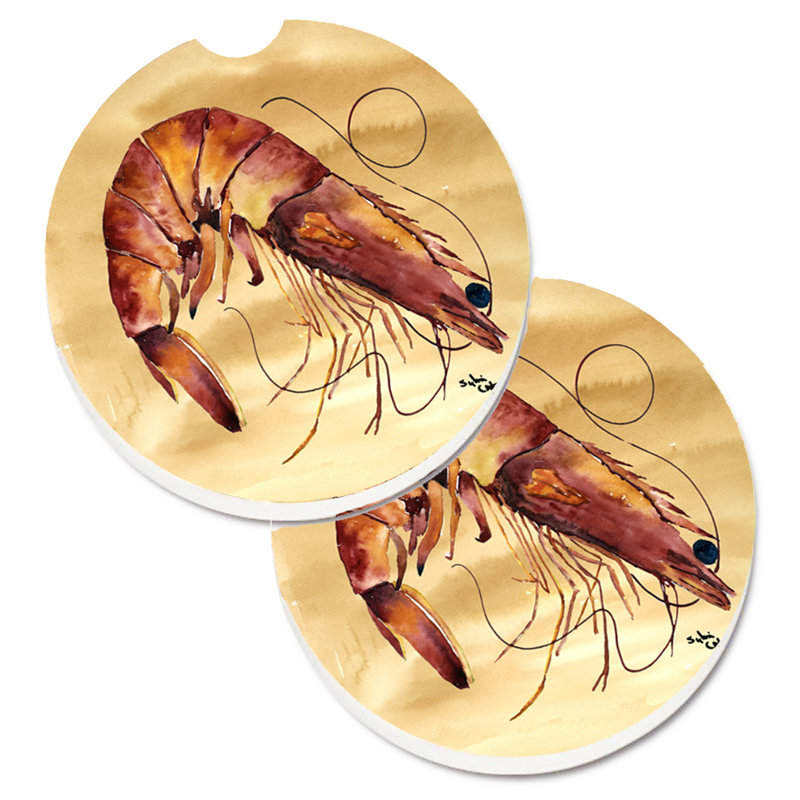 Ceramic Round 2 Piece Car Coaster Set