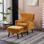 Upholstered Wingback Chair with Footstool-421907154