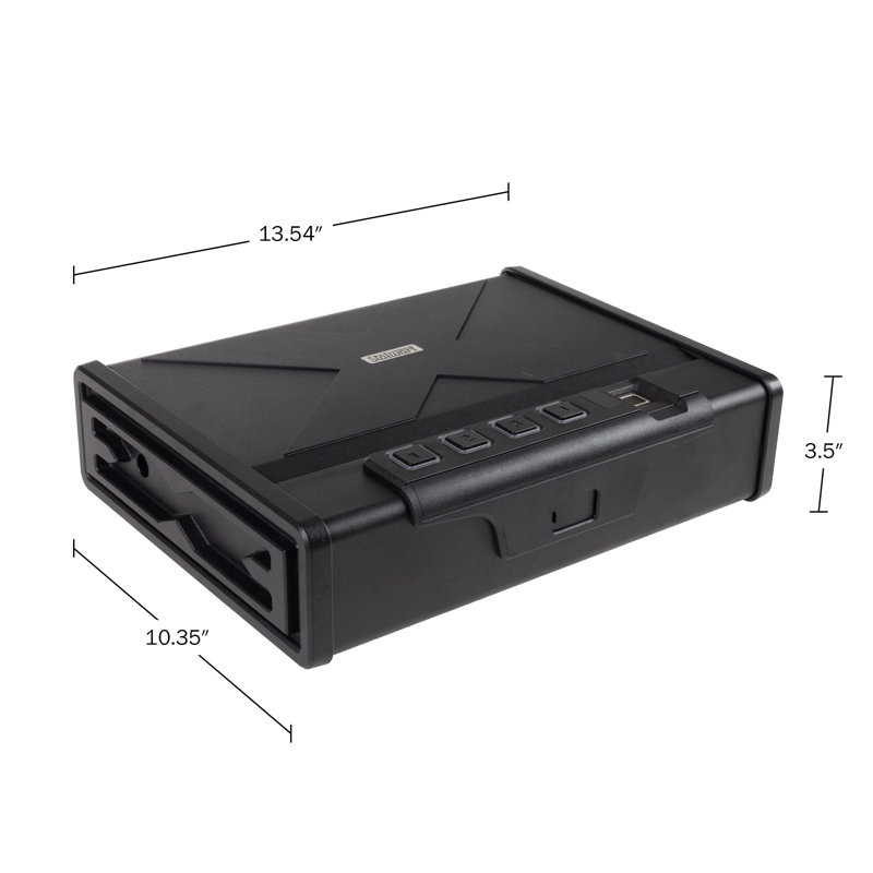 Stalwart Stalwart Desk 2-Gun Safe with Fingerprint Access - Heavy-Gauge Steel Lock Box Holds 2 Handguns