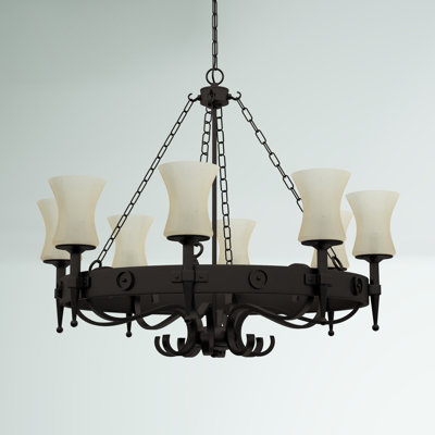 Eastbourne 8 - Light Waggon Wheel Chandelier
