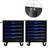 5 Drawers Workshop Cart - Black Blue, Removable And Attachable, 4" , Functional One Side With Pull Handle, Spacious Interior