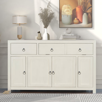 Armoire de table Ajanee avec tiroirs et tablettes, pour le salon, la chambre à coucher et le couloir, espace de rangement suffisant.