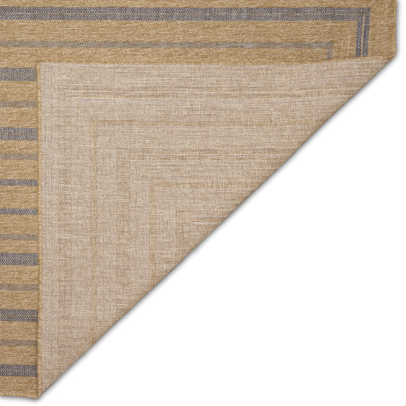 Tapis bleu marine / brun en polypropylène tissé à la machine Mason-Jax, Rectangle 5 pi 3 po x 7 pi 3 po