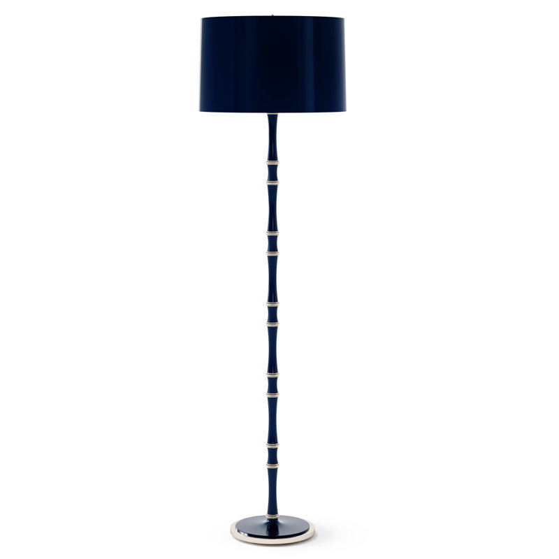 Lampe sur pied traditionnelle 64,50 po Kane, Bleu minuit