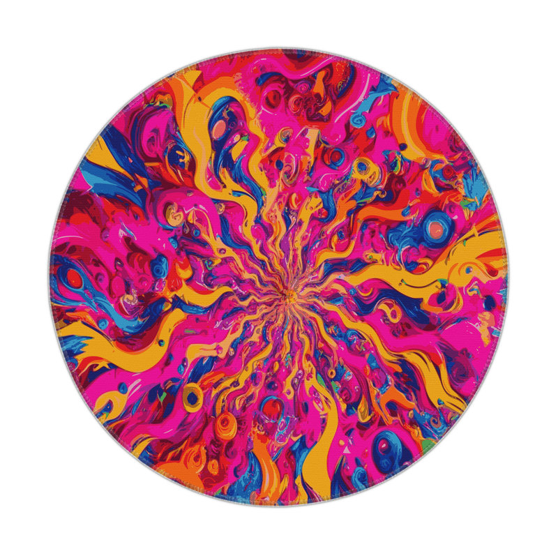 Fractal Flow Indoor And Outdoor Area Rug, Rectangle 1'6" x 2'6"