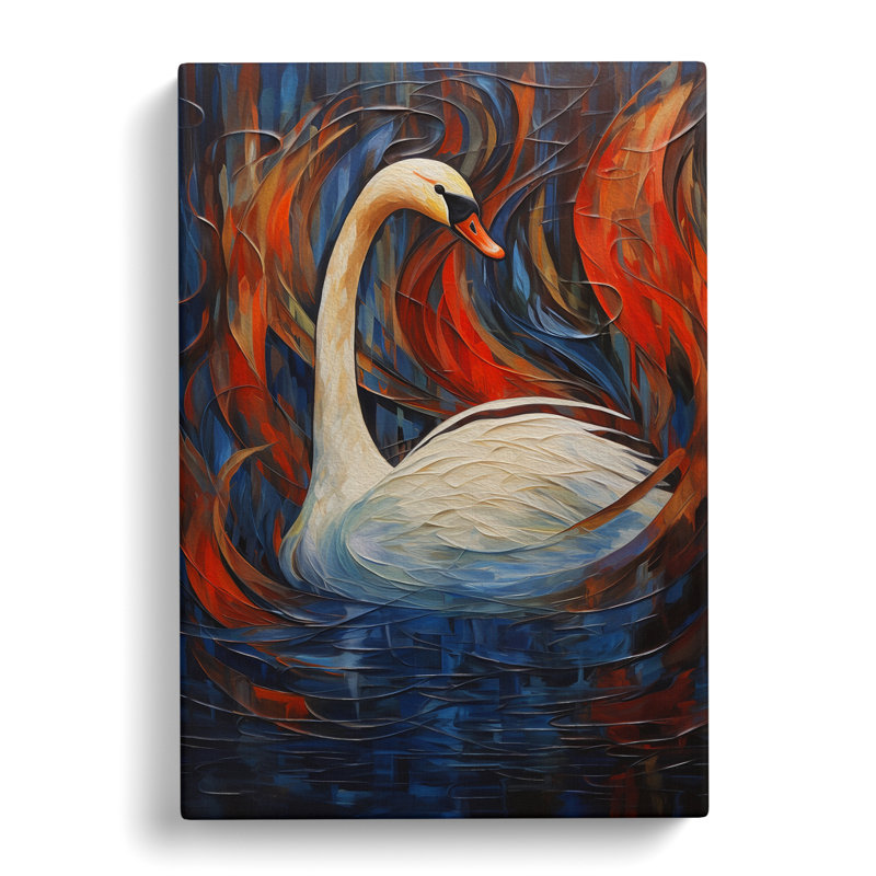 Swan Abstract - Wrapped Canvas, 60cm H x 40cm W x 3cm D
