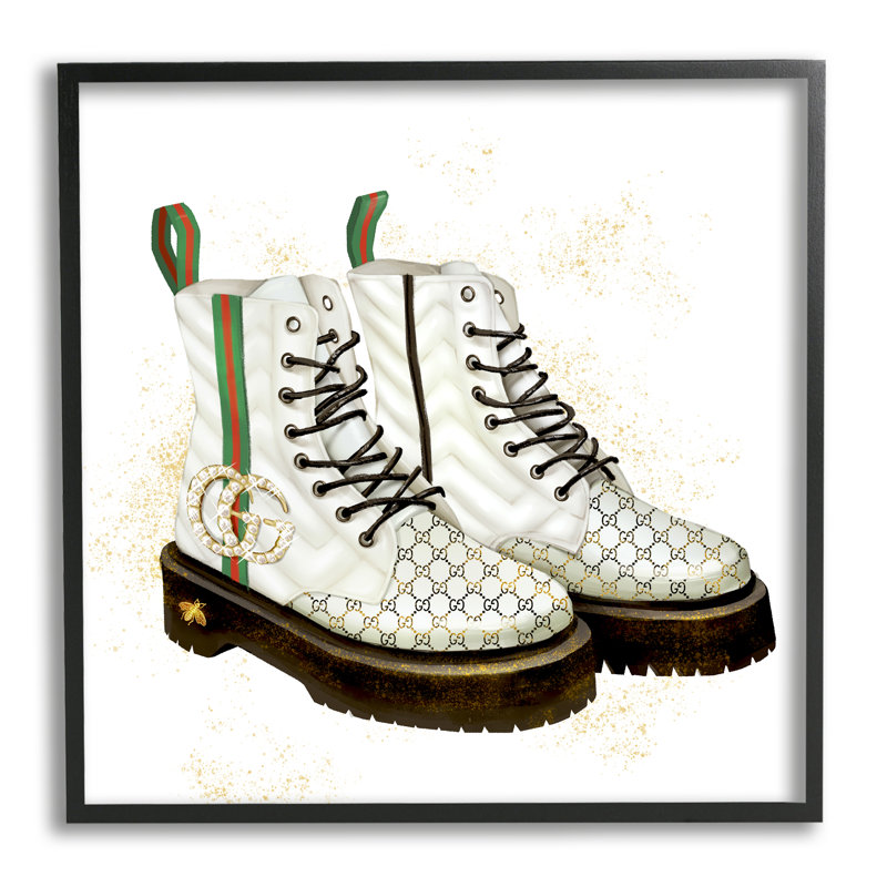 «Luxury Shoes Fashion Glam Gold Silver Diamond», art sur toile tendue surdimensionné par Ziwei Li, H 24 po x l 24 po