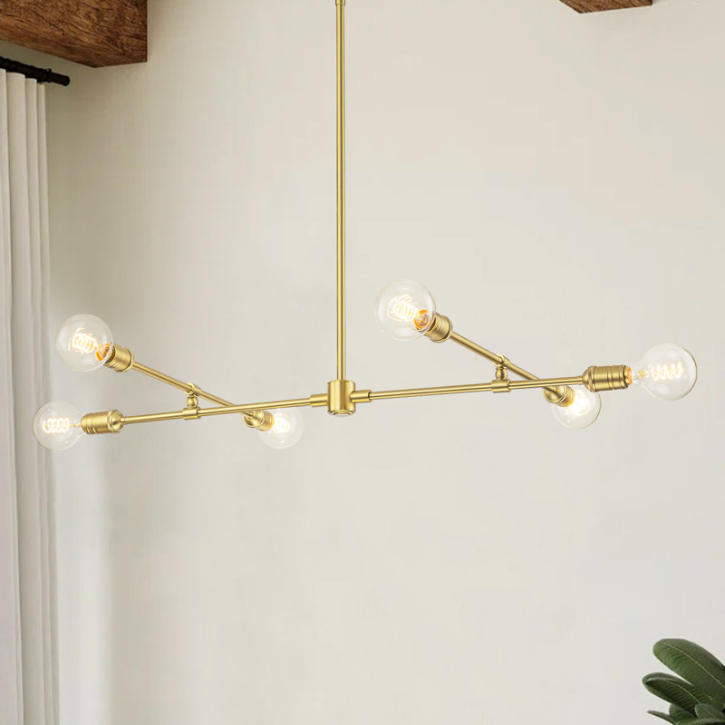 Luminaire suspendu linéaire à 6 lumières pour îlot de cuisine