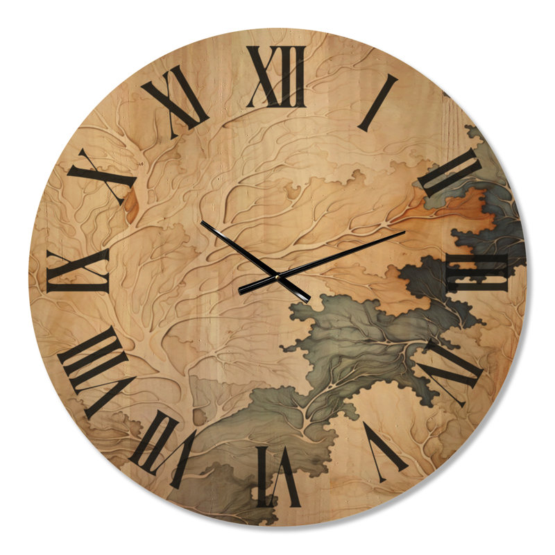 Horloge murale surdimensionnée en bois rond Silent, Oversized