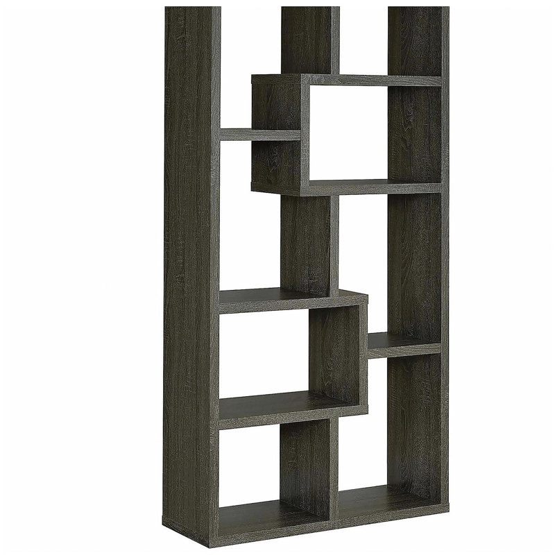 Bibliothèque à 8 tablettes gris mat