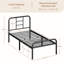 Metal-Framed Bed with High Headboard-895866756-847307026