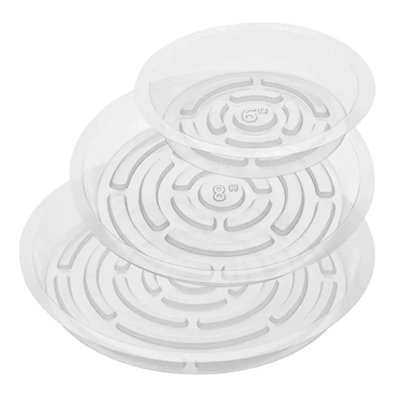 20pcs Plant Saucer Clear Plastic Drip Trays Plate Dish 6"/8"/10"/12" Mixed Plant Pot