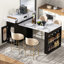 Îlot de cuisine 57,7 po avec plateau extensible sur roulettes, table de salle à manger, table de bar avec tiroirs et prise de courant pour la cuisine et la salle à manger-1730726945