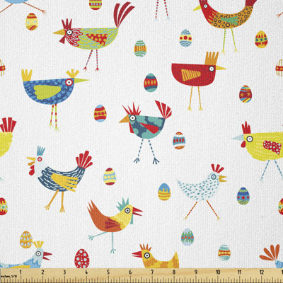 Deivids Colourful Chickens Eggs Multi-Purpose Fabric