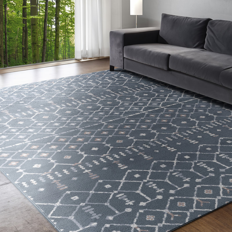 Tapis gris foncé Modern Farmhouse, Rectangle de 5 pi x 7 pi