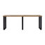 Console Glendive en bois massif vieilli 90 po, Sawn Farmhouse Natural -786699104-782142675