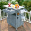 Chariot de cuisine à roulettes 40,5 "avec roues verrouillables, table de chariot de barbecue extérieure avec table d'appoint pliable, armoire de table de barbecue mobile avec abattant pour jardin, brun-331074803