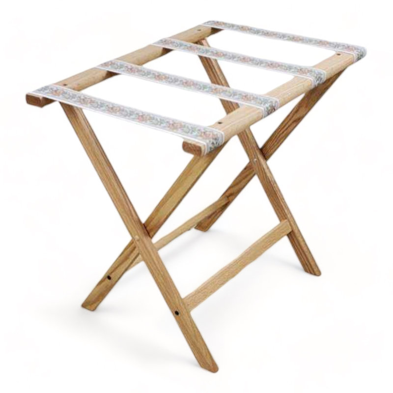 Porte-bagages pliable en bois, Chêne clair, Brun