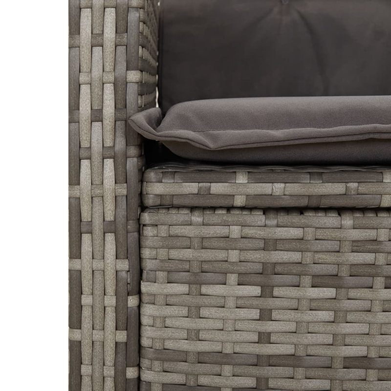 Rosecliff Heights 7 Piece Patio Dining Set With Cushions Gray Poly Rattan, 29.5" H x 35.4" W x 74.8" L