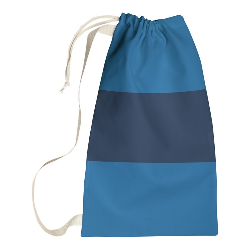 Fabric Laundry Bag with Handles, 36" H x 28" W x 1.5" D, Aviator Blue/Polar Night Blue/Aviator Blue