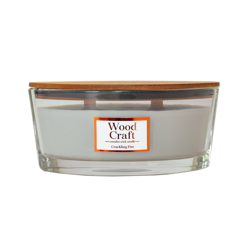 Crackling Fire Scented Jar Candle with Glass Holder