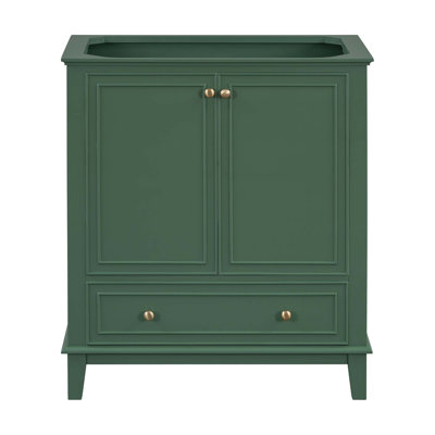 Meuble-lavabo 30 po sans lavabo, base seulement, armoire de salle de bain multifonctionnelle avec portes et tiroir, structure solide et panneau de fibres à densité moyenne