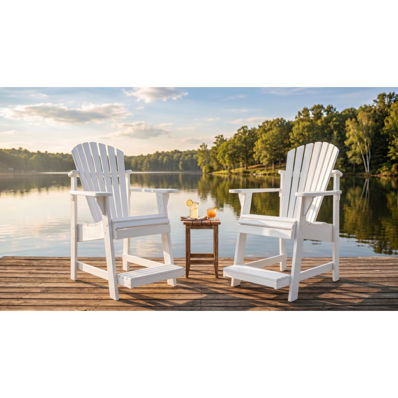 Weathercraft Classic USA-Made Adirondack Balcony/Pub Chair – 14 Sherwin-Williams Finish Colors, Elevated Outdoor Seating with Built-In Footrest