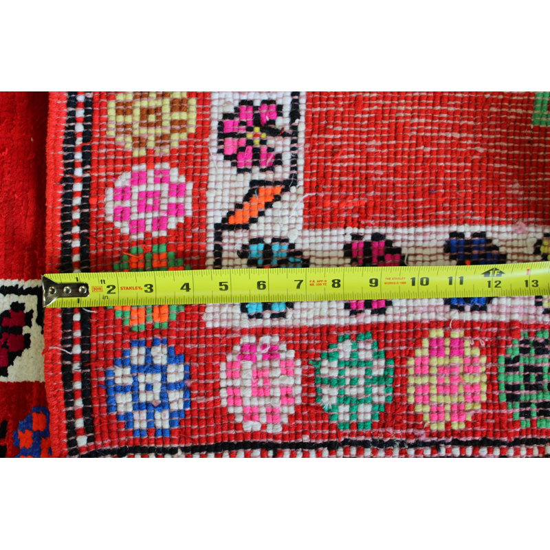 Herki One-of-a-Kind 2'11" X 9'9" 2000s Runner Area Rug in Red