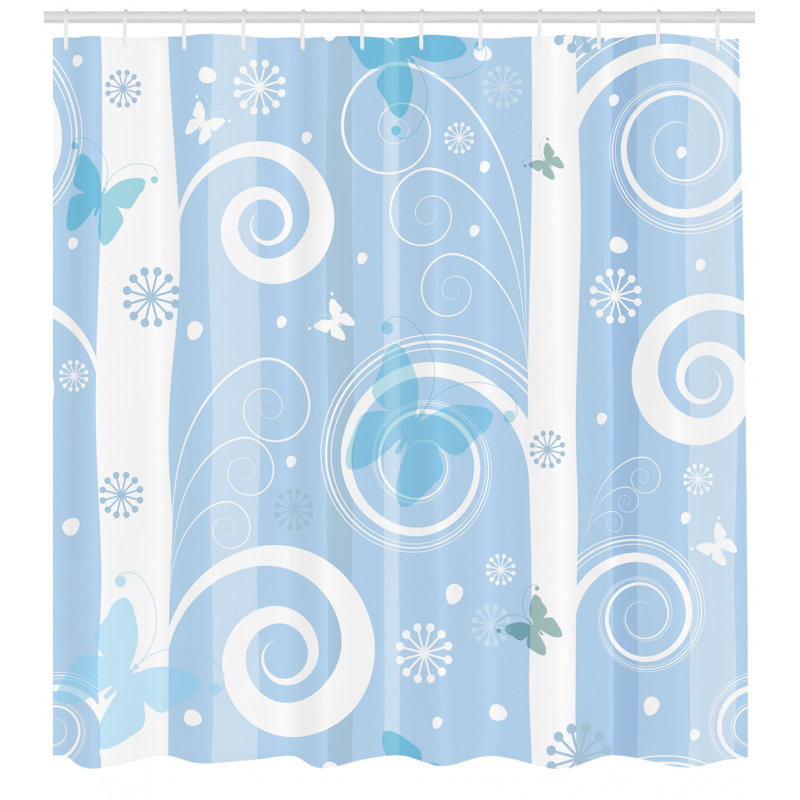 Shower Curtain with Hooks Included, 70" H x 69" W
