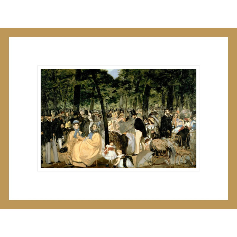 «Music in the Tuileries Gardens» par Édouard Manet, impression giclée sur cadre, H 12,75 po x l 16,75 po