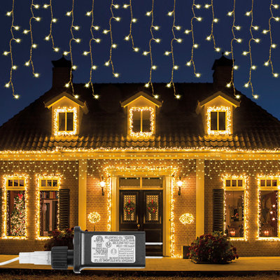 32.8FT 400LEDs Icicle String Light with 16.4FT Lead Wire Low Voltage