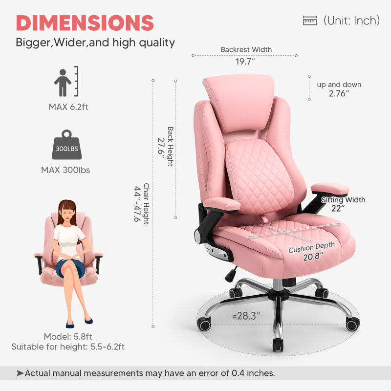 Chaise de cadre ergonomique, Rose
