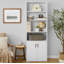 Traditional 5 Shelf Bookcase With Doors-621584115