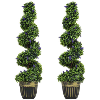 115cm Faux Lavender Plant in Cement Pot