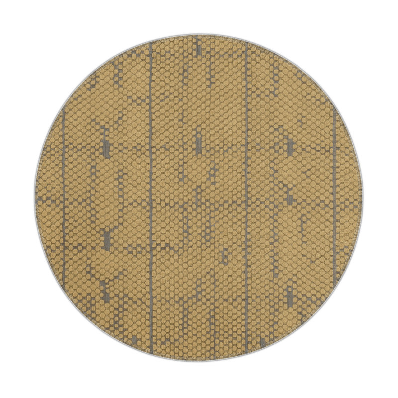 Tapis brun intérieur et extérieur Trellis, Rond 5 pi