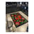 Black And Red Themed Rooster And Flower Rose Pattern Modern Decorative Carpet-1150079725