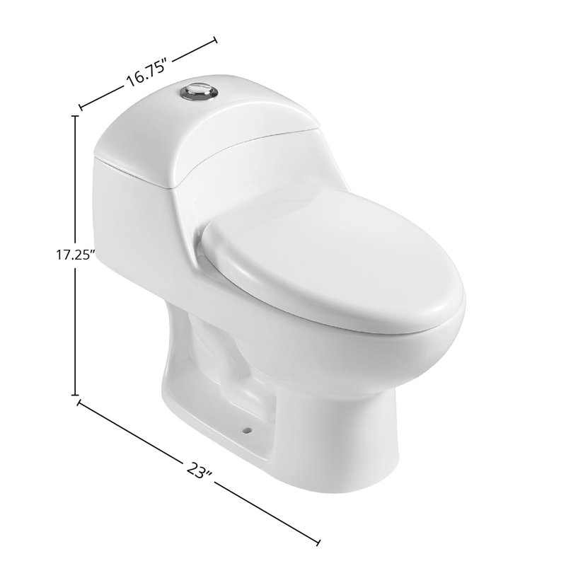 Toilette ovale DAX avec siège à fermeture douce et double chasse haute efficacité, blanc