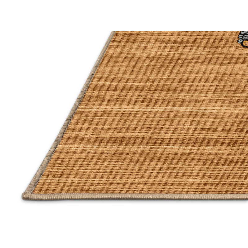 Washable Tropical Kingbird Birds Area Rug, Round 7'