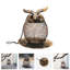 Mangeoire pour oiseaux en fonte brune en forme de hibou