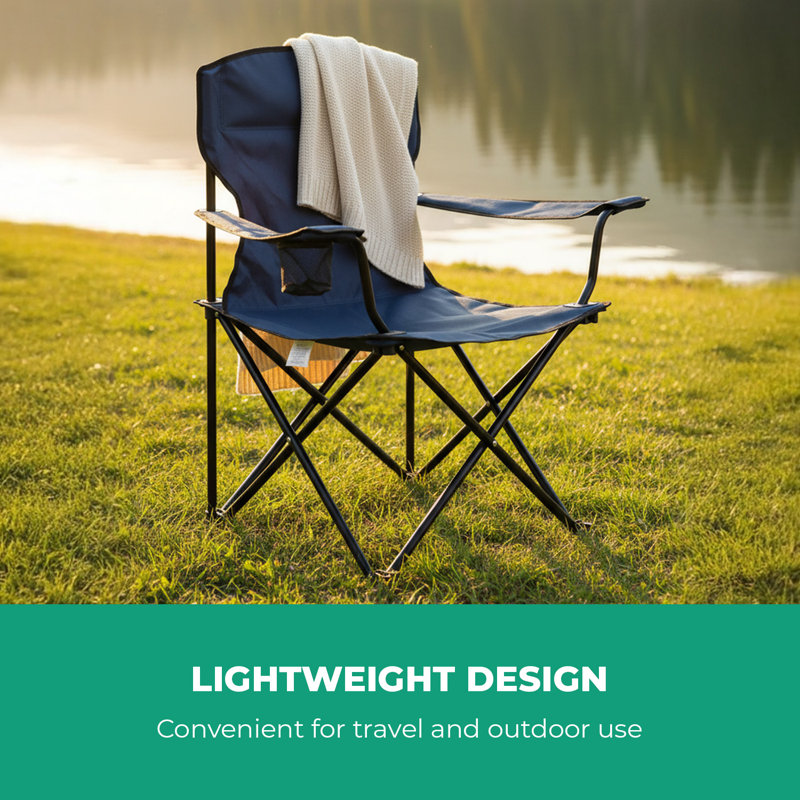 Folding Camping Chair, Blue, 1