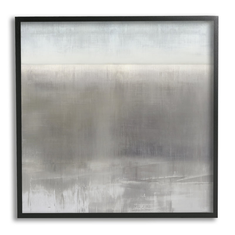 Brouillard contemporain gris, impression sur bois, H 24 po x l 24 po x P 1,5 po, Giclée encadrée noir minuit