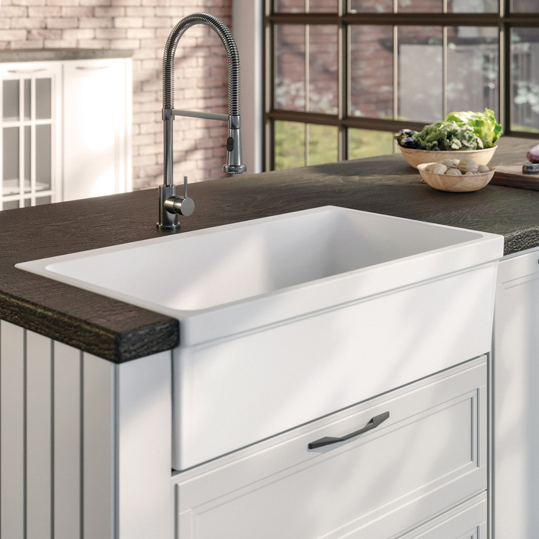 Whitehaus 36" Reversible Single Bowl Fireclay Kitchen 