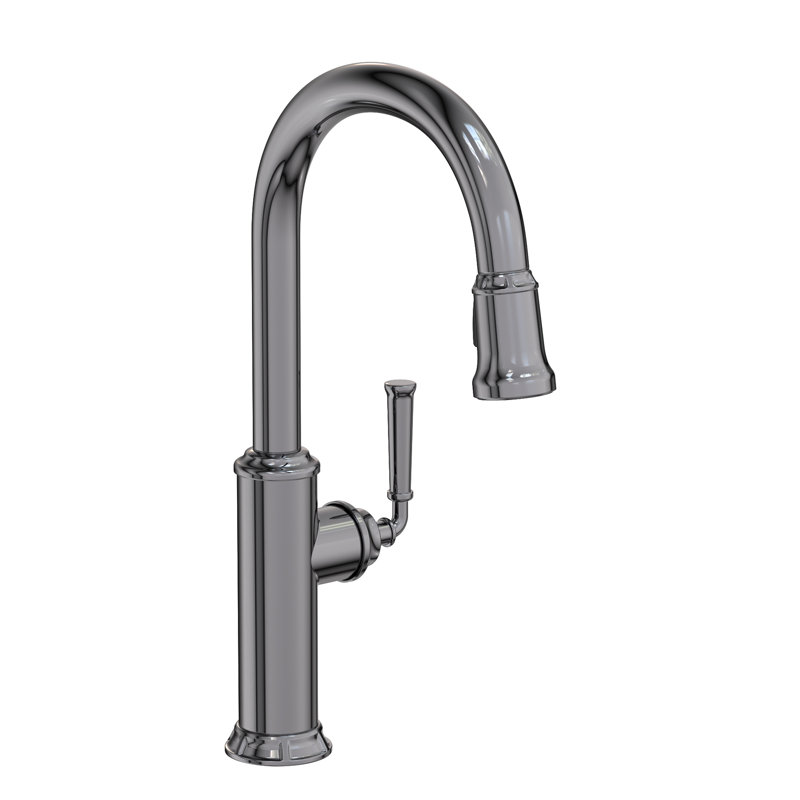 Gavin Single Handle Pull Down Kitchen Faucet, Midnight Chrome