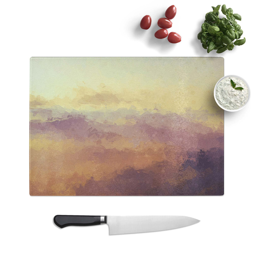 Glass Misty Mountains in Pisa Italy in Abstract Chopping Board