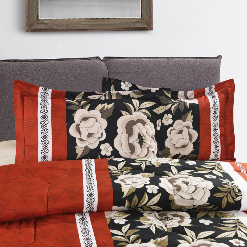 Merriwa Microfiber Floral Bedspread with Pillow Shams, 220 x 260cm Bedspread + 2 Shams